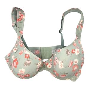 Lucky Brand 38D Floral Bra Light Blue Under Wire